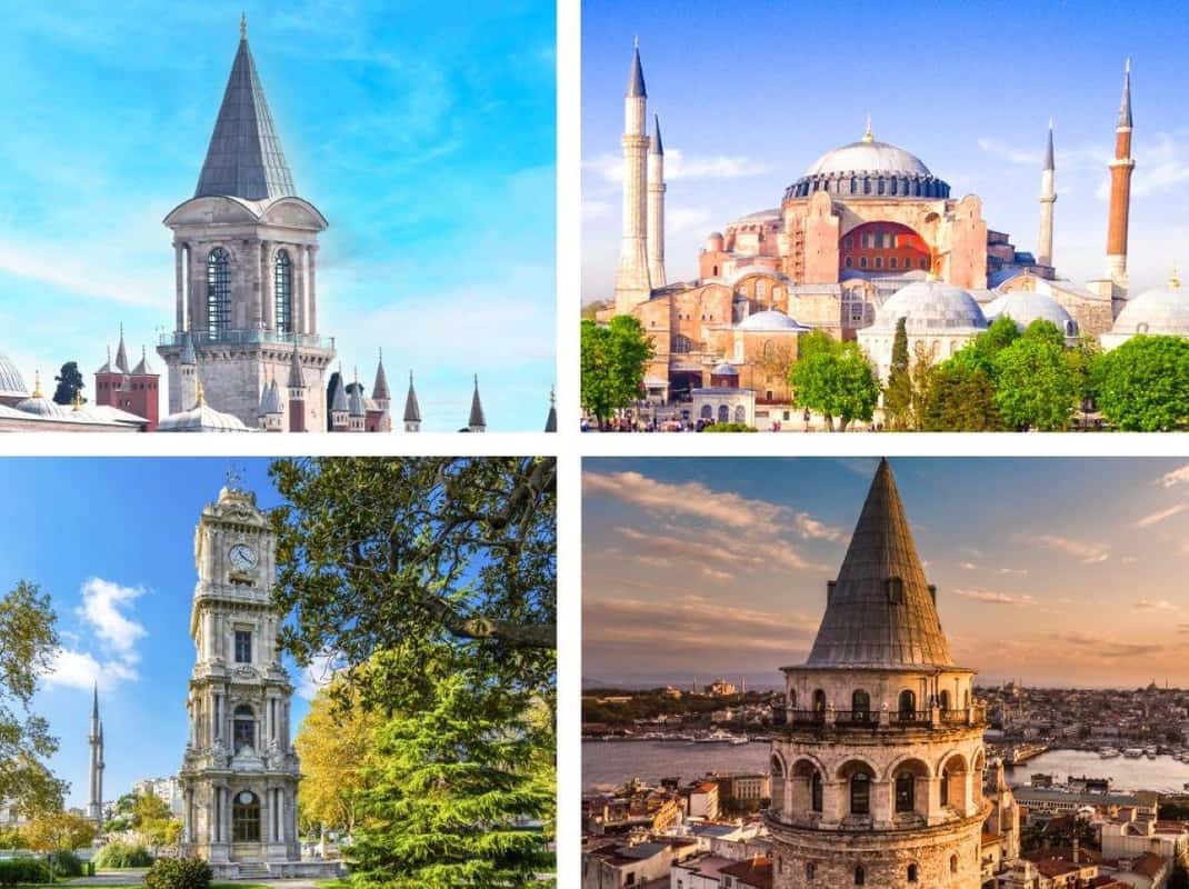 Galata-Turm, Hagia Sophia, Topkapi & Dolmabahce Palast